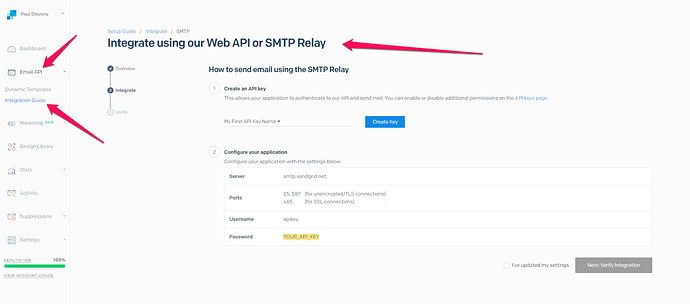 sedgrid smtp