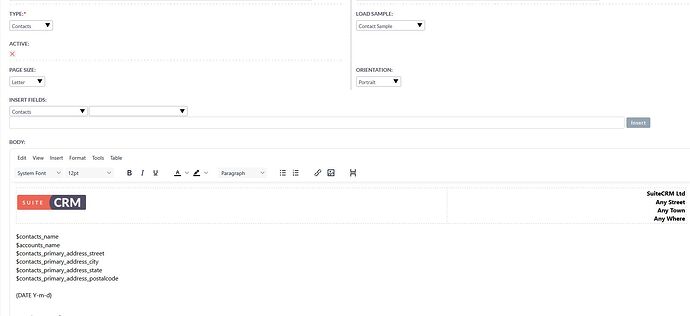 PDF template