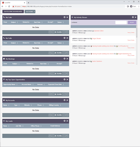 SuiteCRM blank