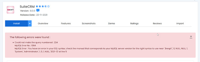 softaculous error