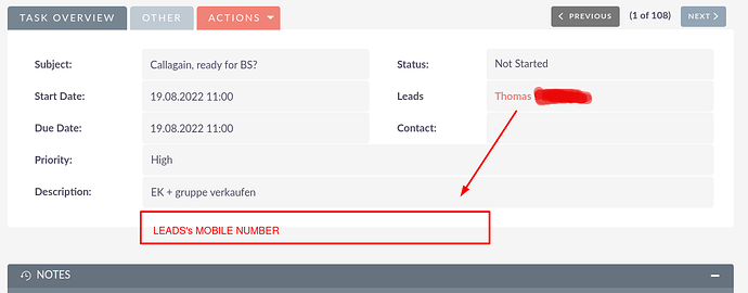 crm task lead mobile