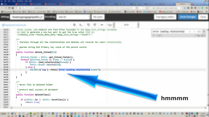 delete_linked fatal log messages during