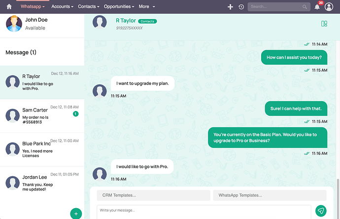 whatsapp-suitecrm-agent-conversation