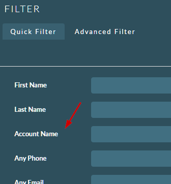 AcctName Filter
