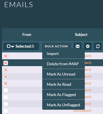 emails bulk action missing import and mass update on 7_14_3
